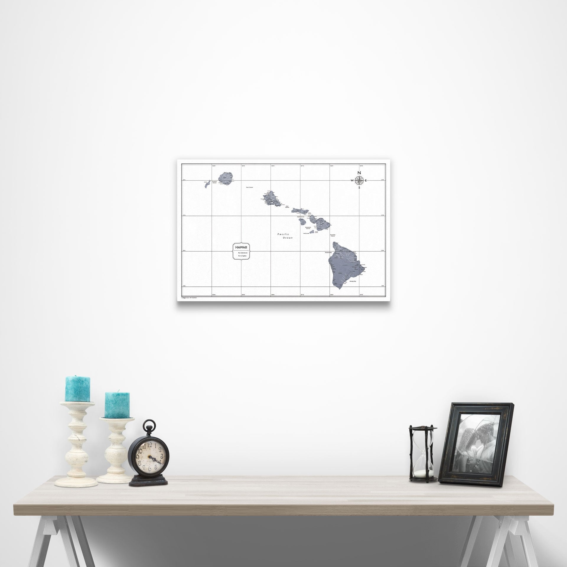 Hawaii Map Poster - Dark Gray Color Splash CM Poster