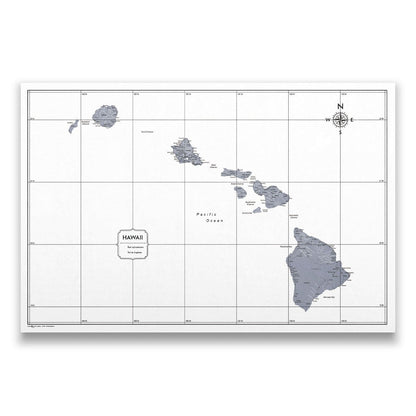 Push Pin Hawaii Map (Pin Board) - Dark Gray Color Splash CM Pin Board