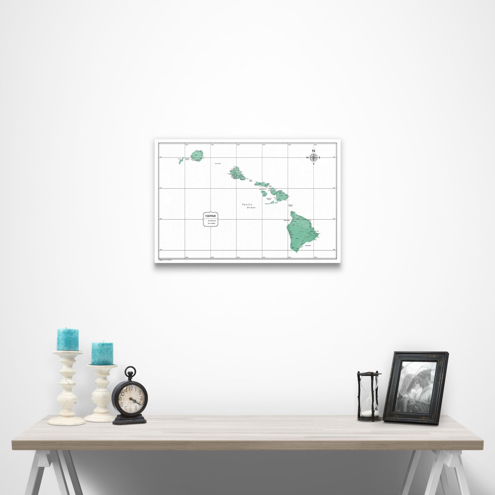 Hawaii Map Poster - Green Color Splash CM Poster