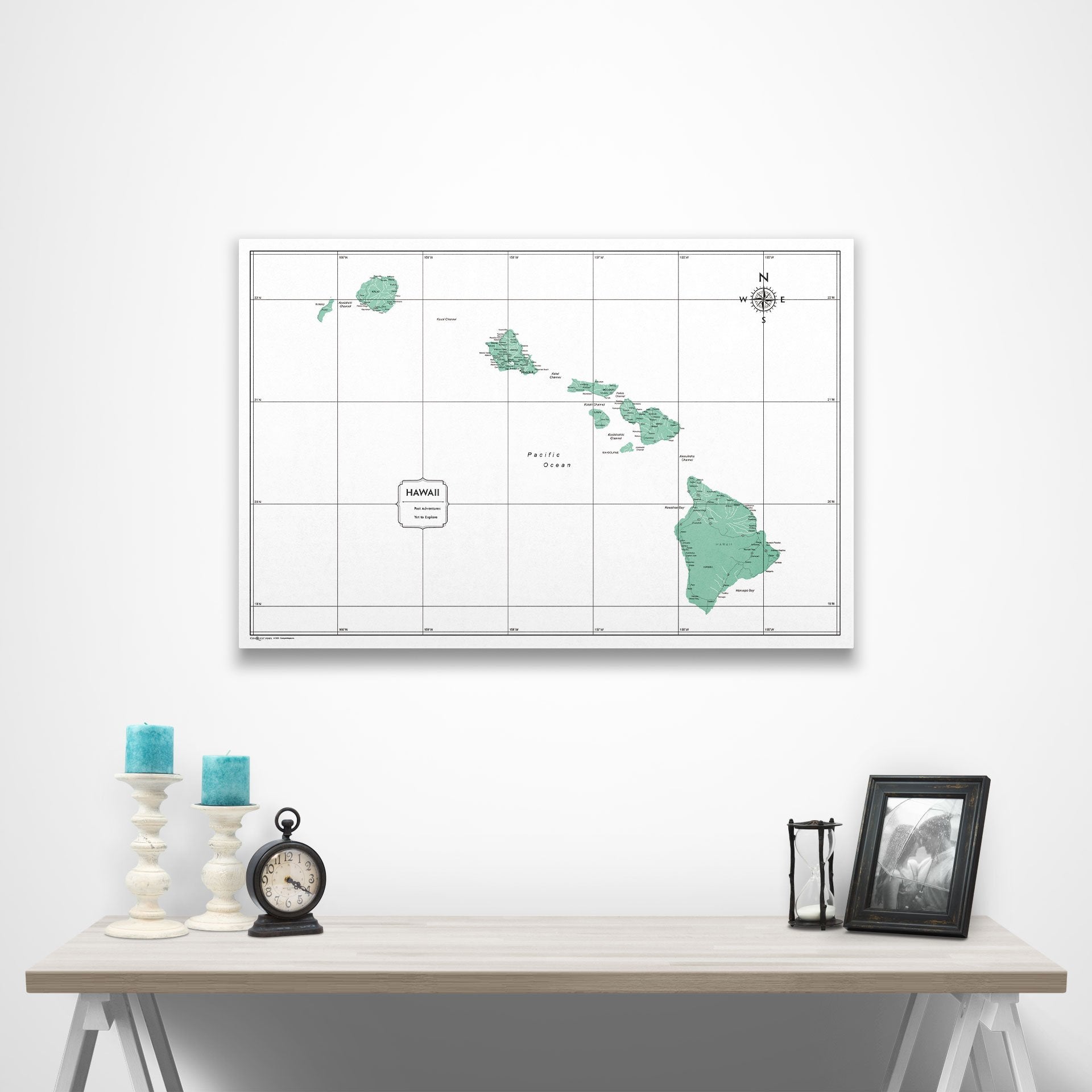 Hawaii Map Poster - Green Color Splash CM Poster