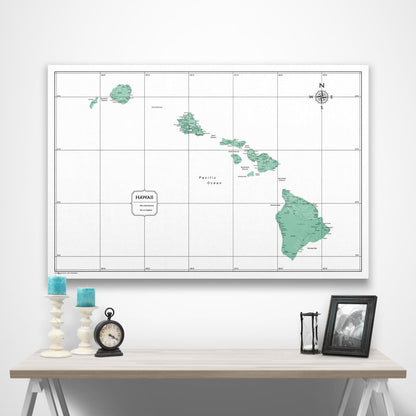 Hawaii Map Poster - Green Color Splash CM Poster