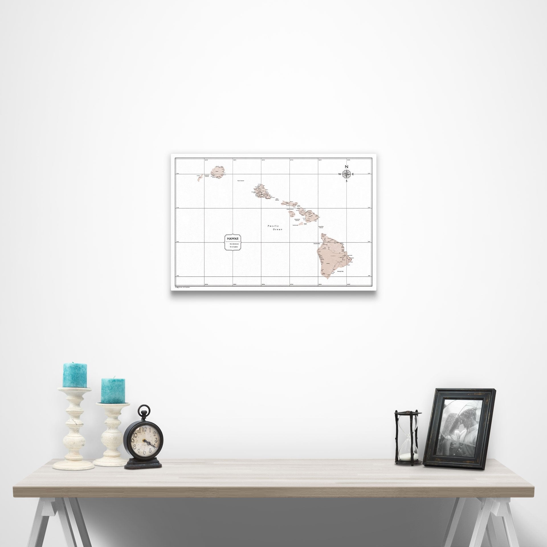 Hawaii Map Poster - Light Brown Color Splash CM Poster