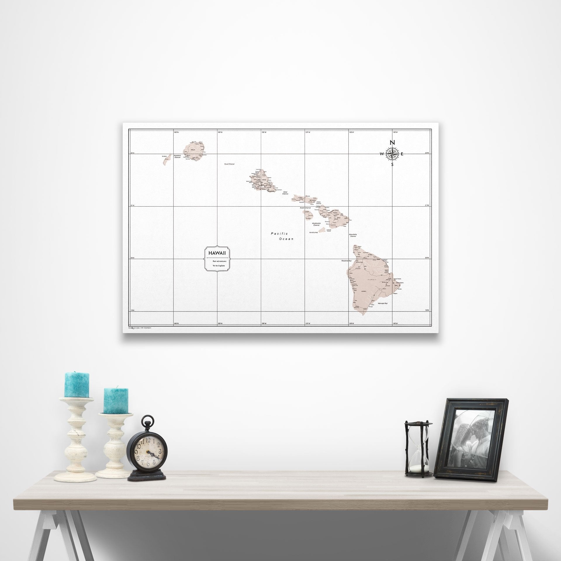 Hawaii Map Poster - Light Brown Color Splash CM Poster