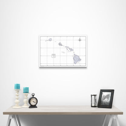 Hawaii Map Poster - Light Gray Color Splash CM Poster