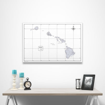 Hawaii Map Poster - Light Gray Color Splash CM Poster