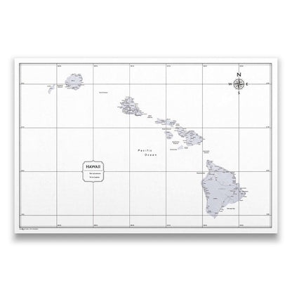 Hawaii Map Poster - Light Gray Color Splash CM Poster