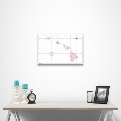 Hawaii Map Poster - Pink Color Splash CM Poster