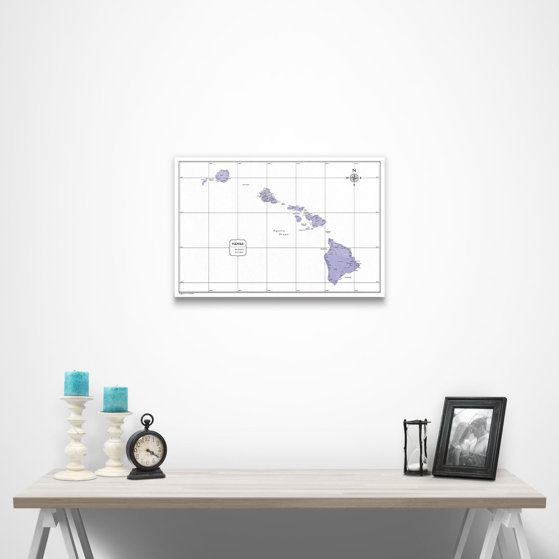 Hawaii Map Poster - Purple Color Splash CM Poster