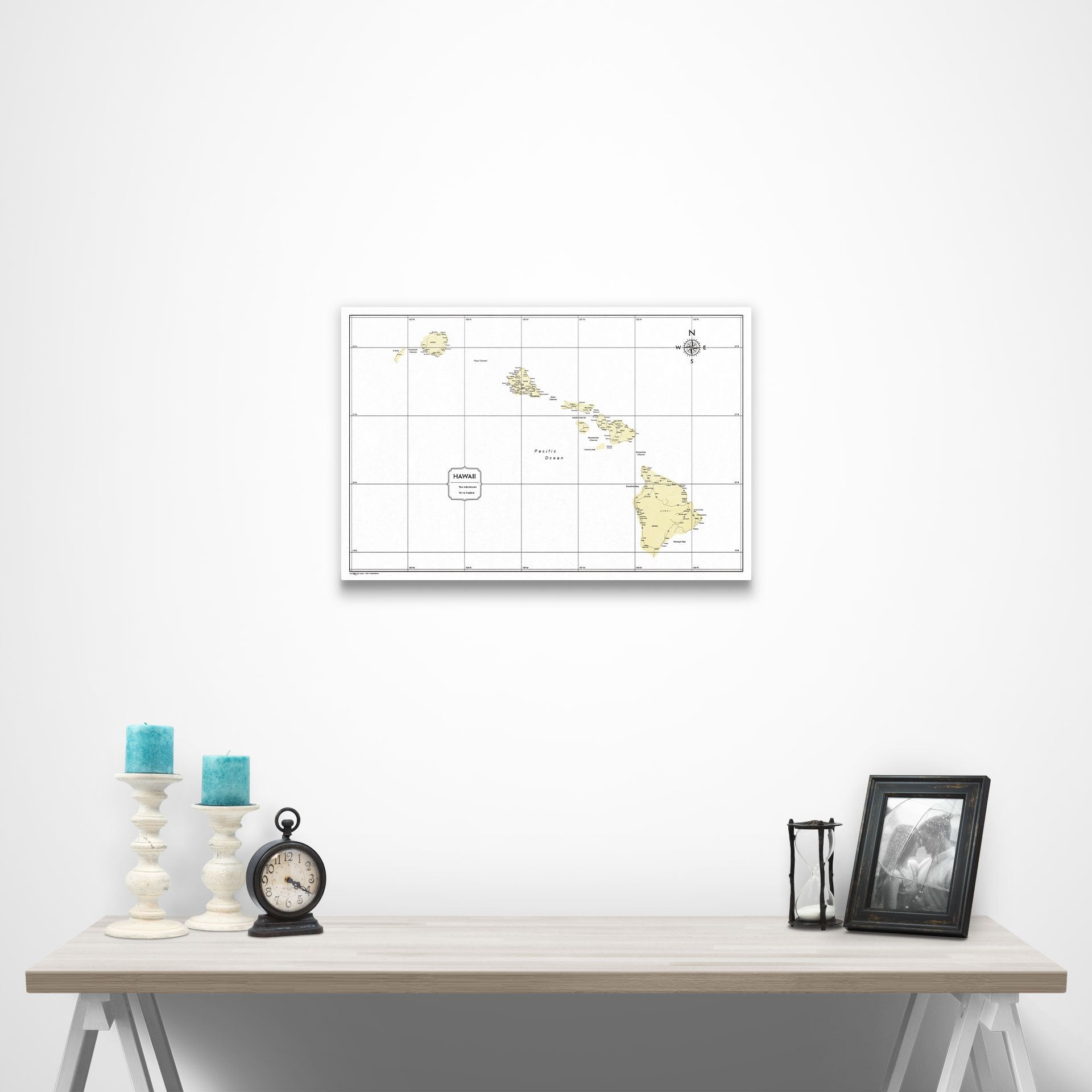 Hawaii Map Poster - Yellow Color Splash CM Poster