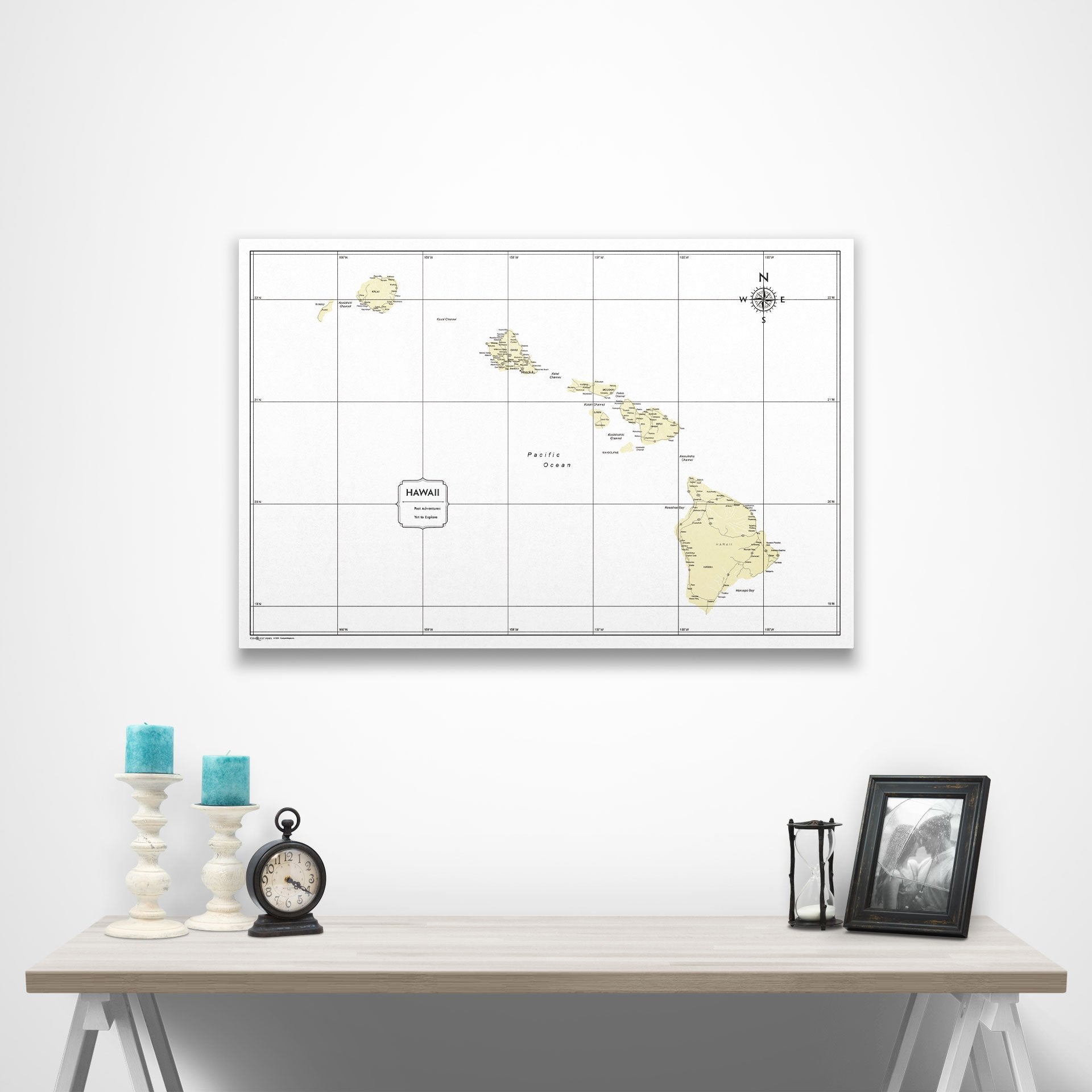 Hawaii Map Poster - Yellow Color Splash CM Poster