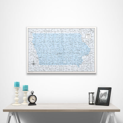 Iowa Map Poster - Light Blue Color Splash CM Poster