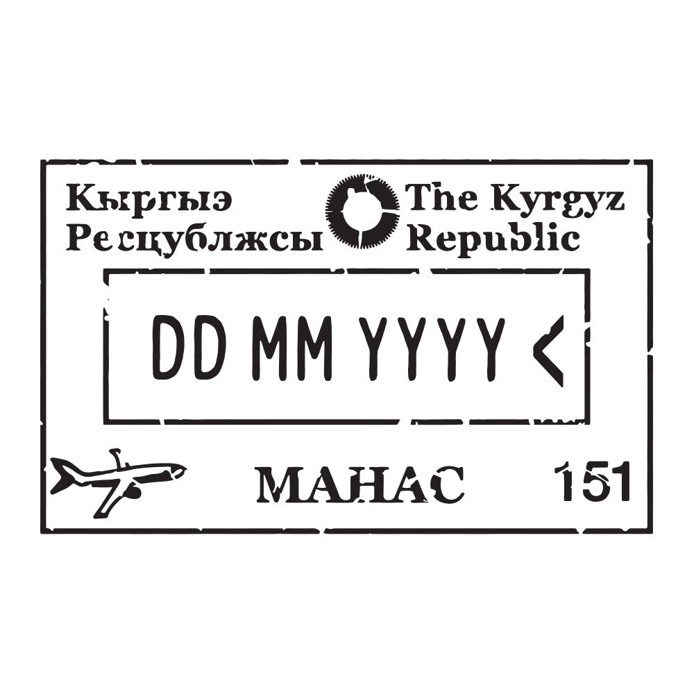 Passport Stamp Decal - Kyrgyzstan Conquest Maps LLC