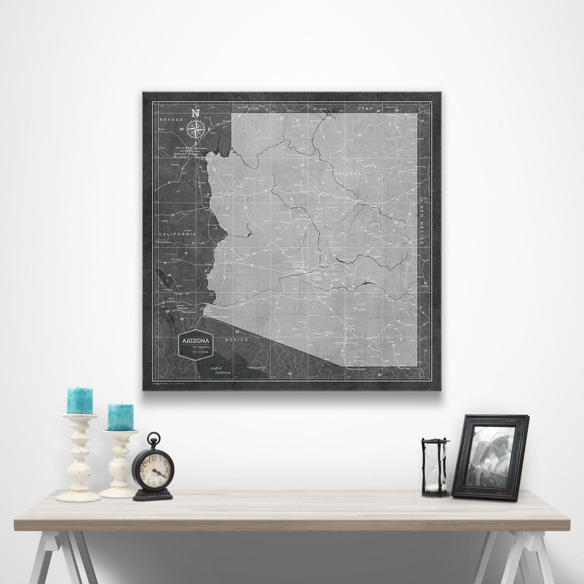 Arizona Map Poster - Modern Slate CM Poster