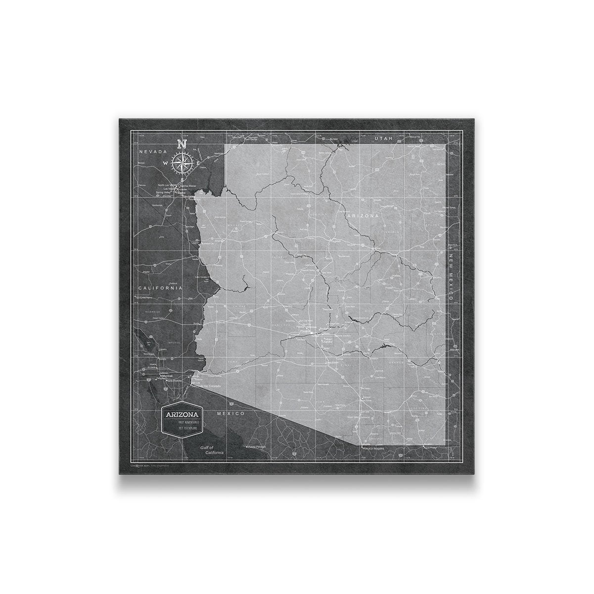 Arizona Map Poster - Modern Slate CM Poster