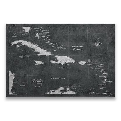 Caribbean Poster Map - Modern Slate CM Poster