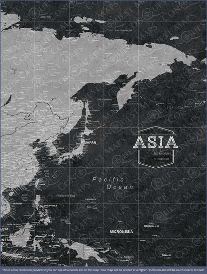 Asia Map Poster - Modern Slate CM Poster