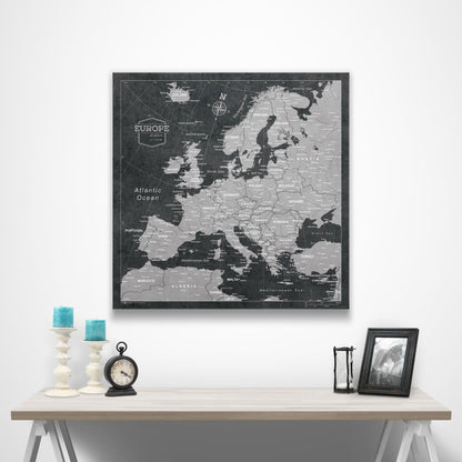 Europe Map Poster - Modern Slate CM Poster