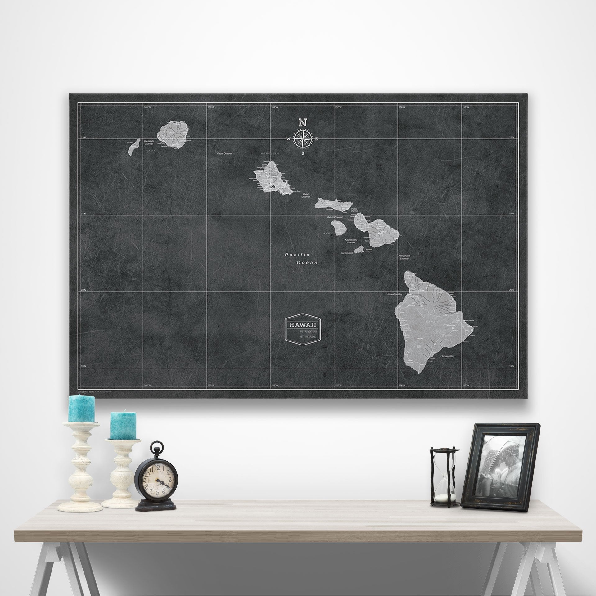 Hawaii Map Poster - Modern Slate CM Poster