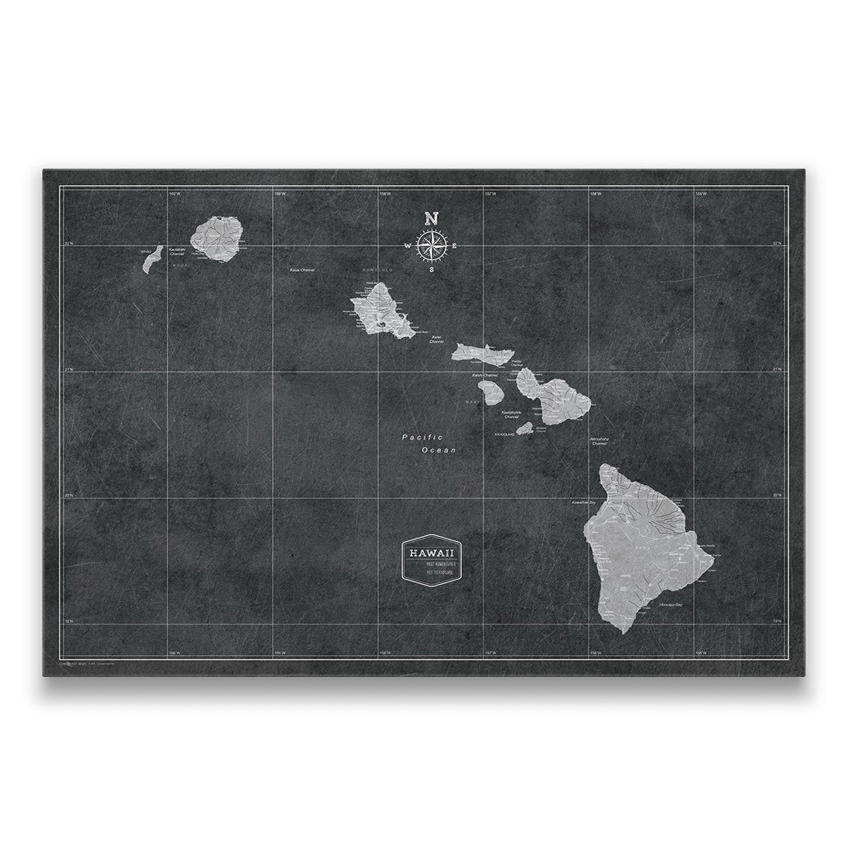 Hawaii Map Poster - Modern Slate CM Poster