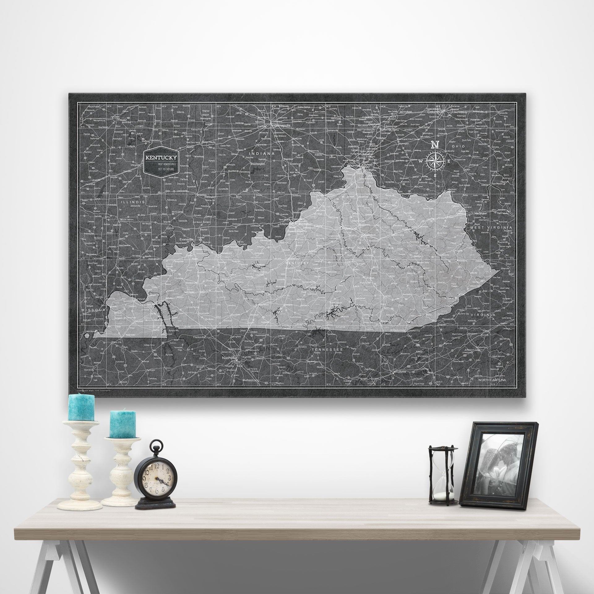 Kentucky Map Poster - Modern Slate CM Poster