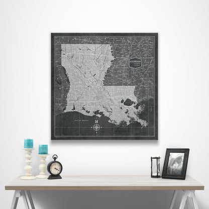 Louisiana Map Poster - Modern Slate CM Poster