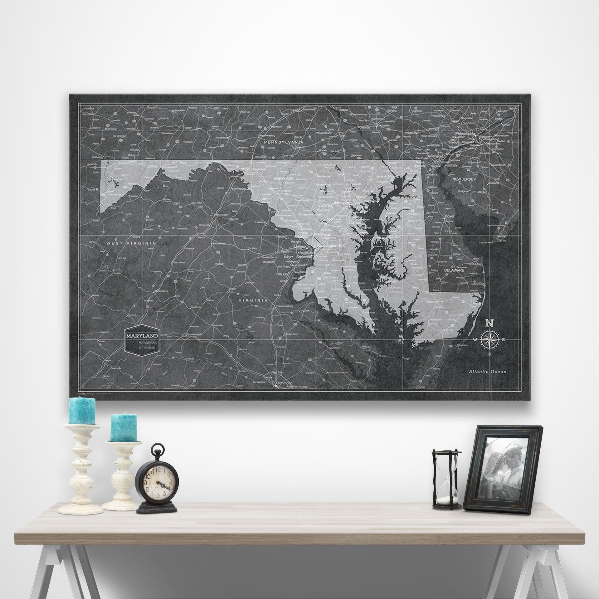 Maryland Map Poster - Modern Slate CM Poster