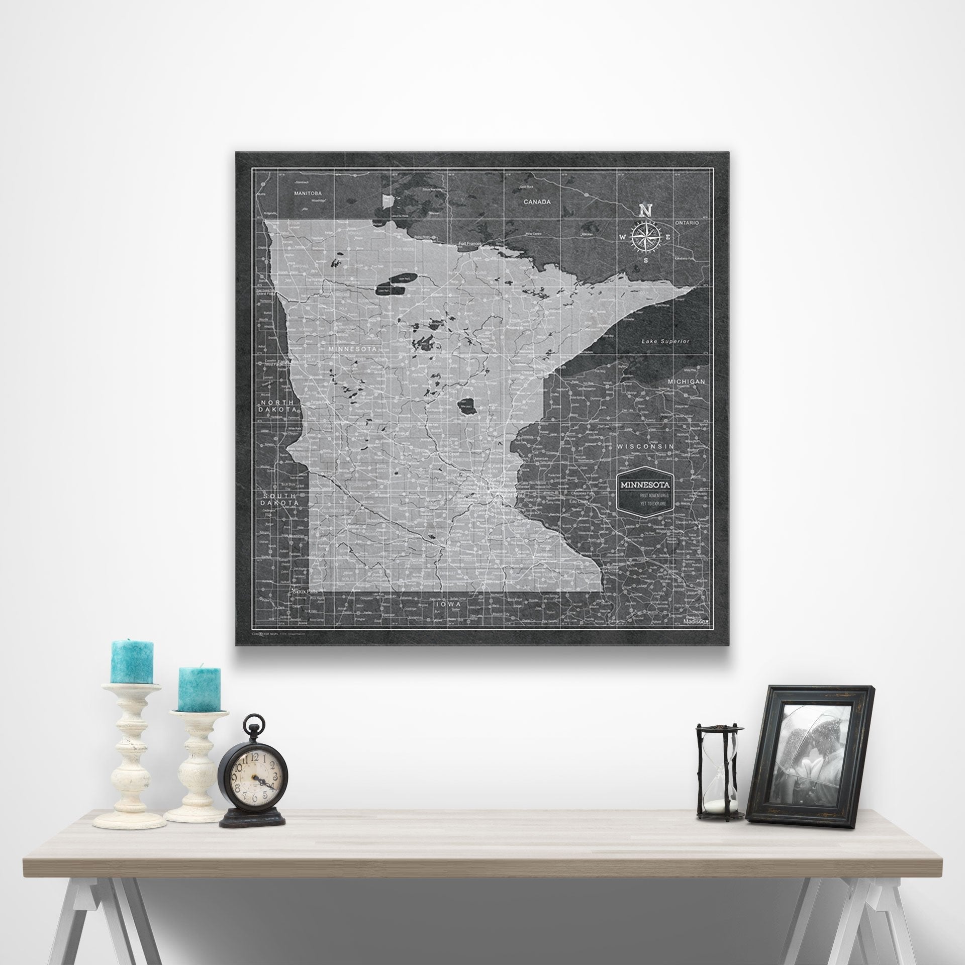 Minnesota Map Poster - Modern Slate CM Poster