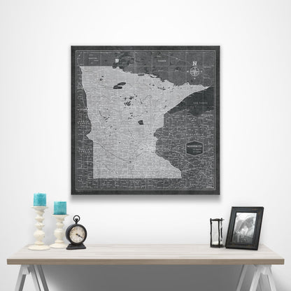 Minnesota Map Poster - Modern Slate CM Poster