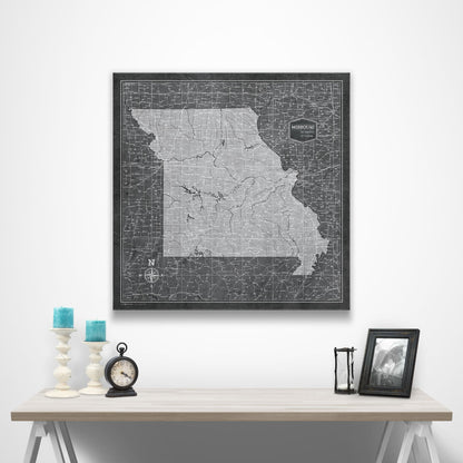 Missouri Map Poster - Modern Slate CM Poster