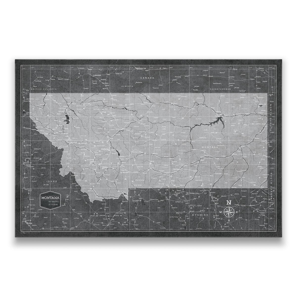 Push Pin Montana Map (Pin Board) - Modern Slate CM Pin Board