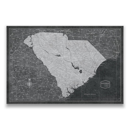 Push Pin South Carolina Map (Pin Board) - Modern Slate CM Pin Board