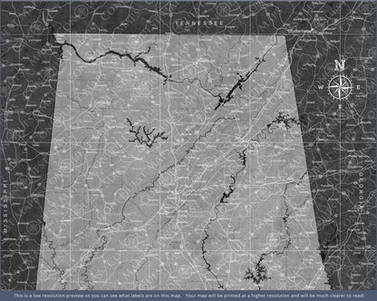 Alabama Map Poster - Modern Slate CM Poster