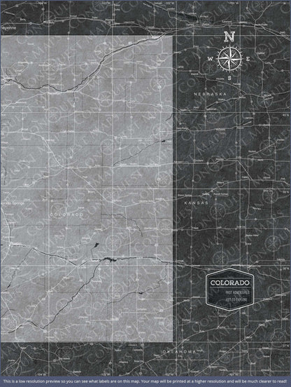 Colorado Map Poster - Modern Slate CM Poster