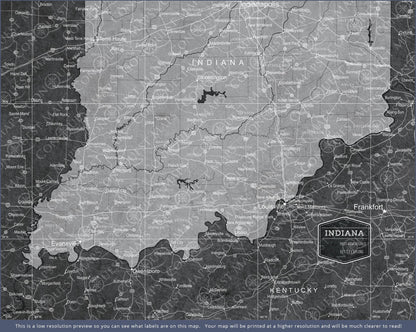 Indiana Map Poster - Modern Slate CM Poster