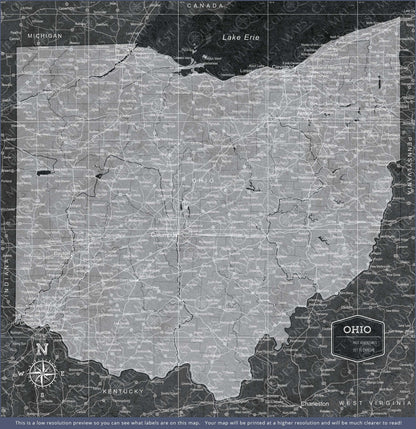 Ohio Map Poster - Modern Slate CM Poster