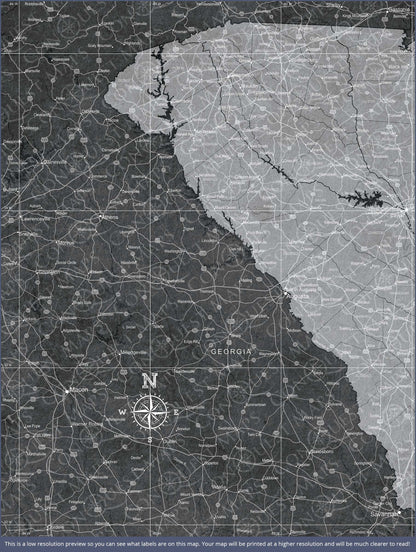 Push Pin South Carolina Map (Pin Board) - Modern Slate CM Pin Board