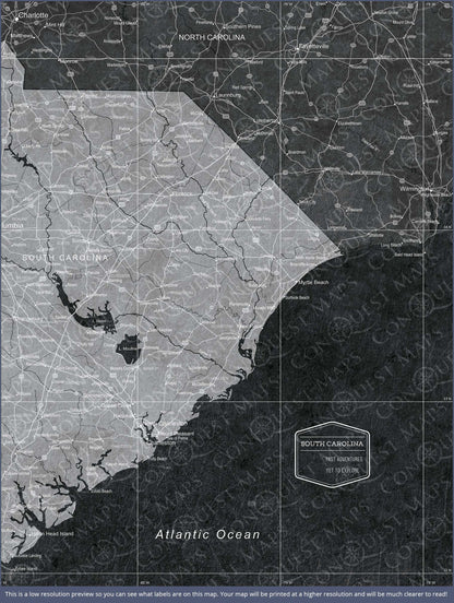 South Carolina Map Poster - Modern Slate CM Poster