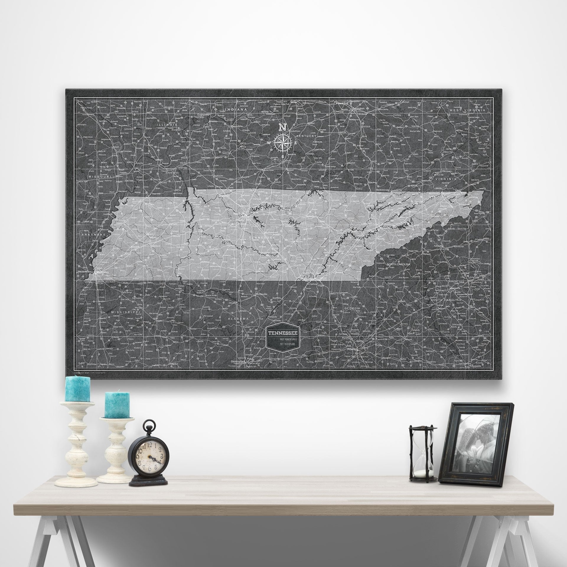 Tennessee Map Poster - Modern Slate CM Poster