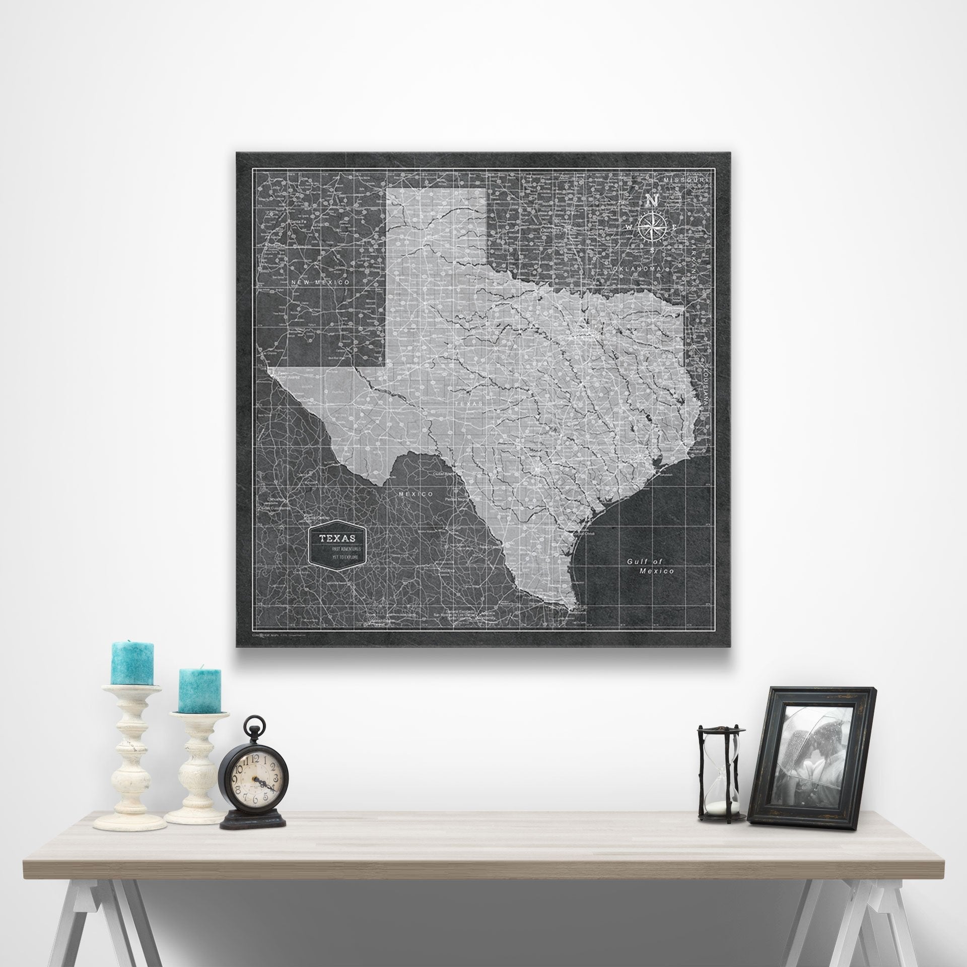 Texas Map Poster - Modern Slate CM Poster