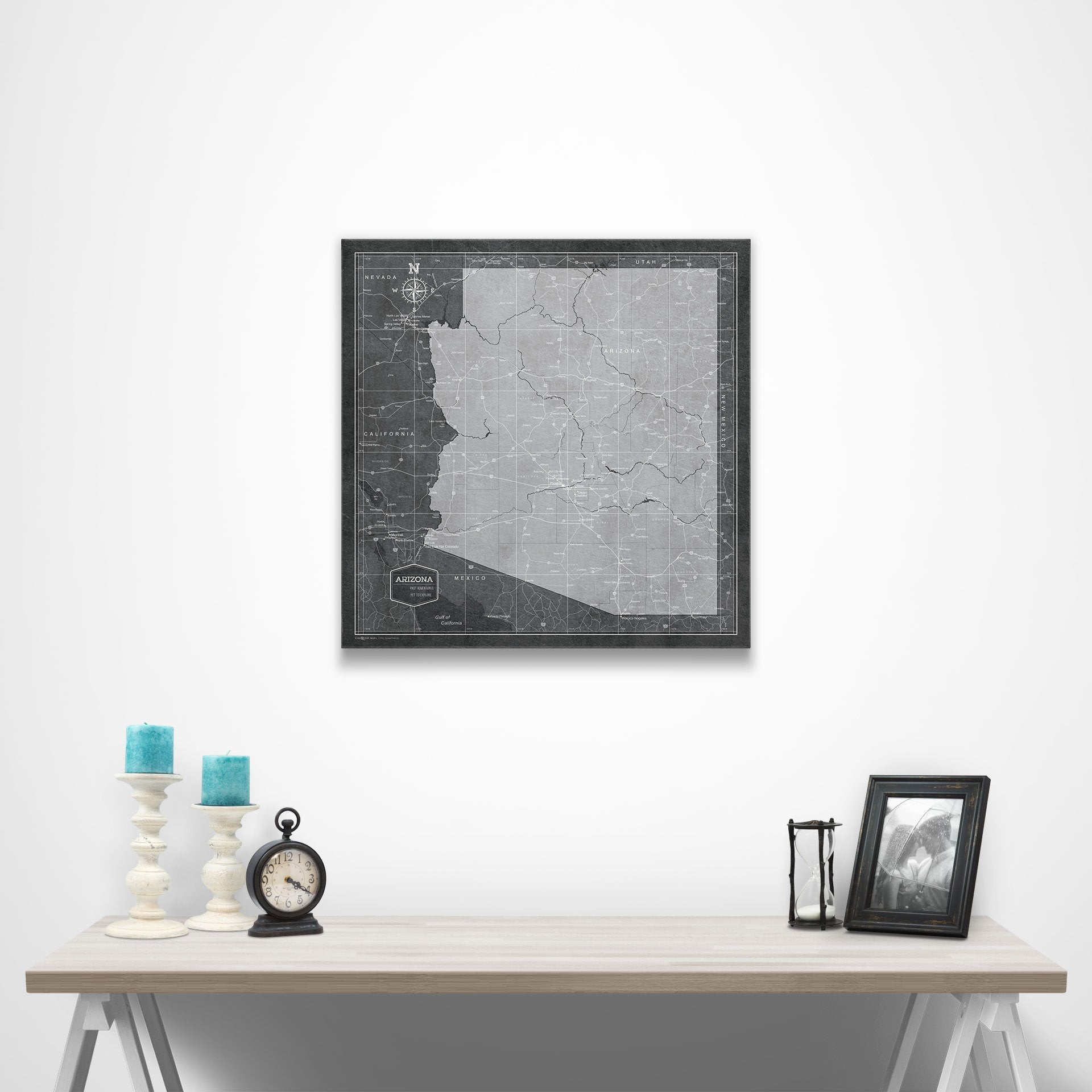 Arizona Map Poster - Modern Slate CM Poster