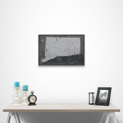 Connecticut Map Poster - Modern Slate CM Poster