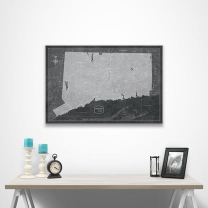 Connecticut Map Poster - Modern Slate CM Poster