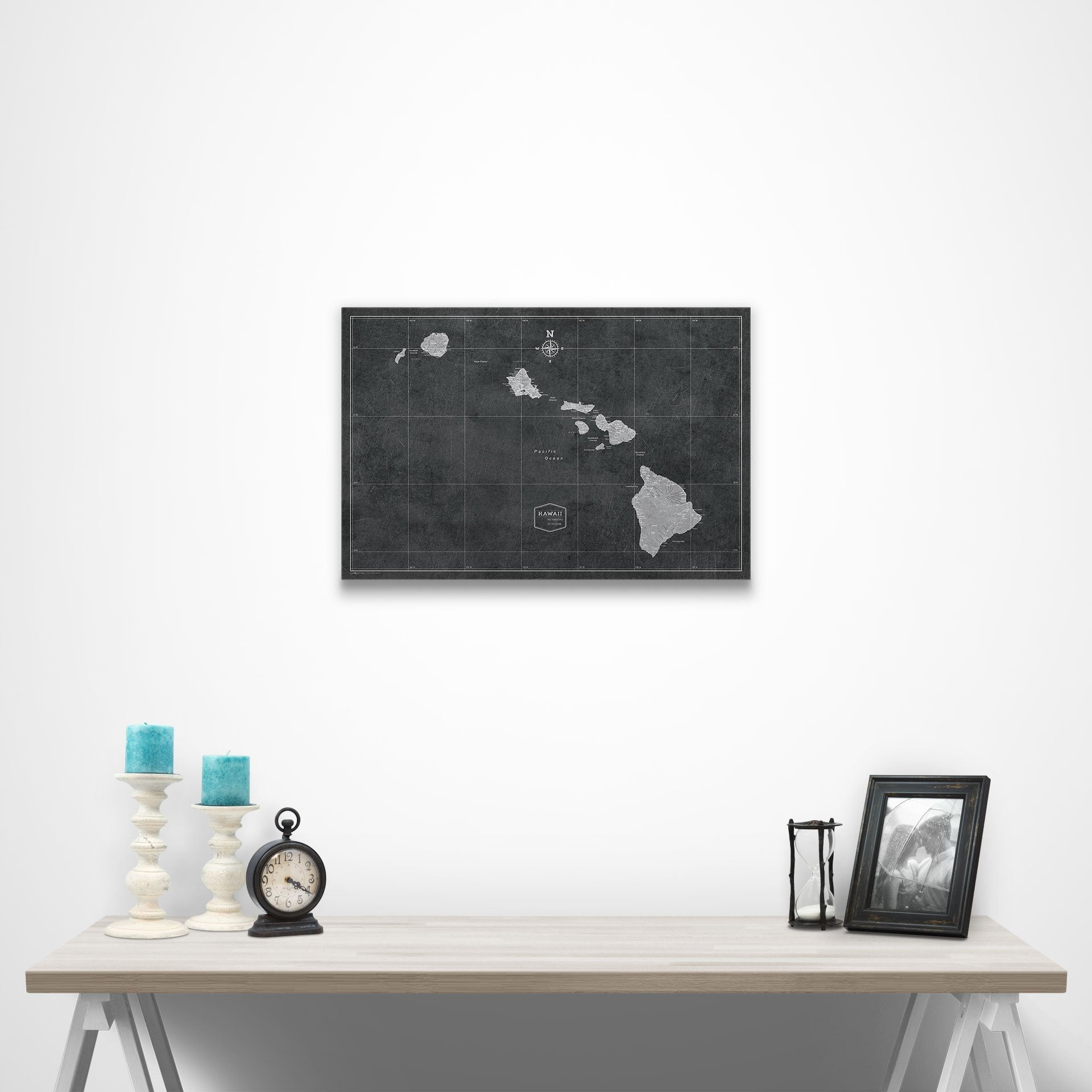 Hawaii Map Poster - Modern Slate CM Poster