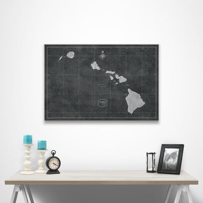 Hawaii Map Poster - Modern Slate CM Poster