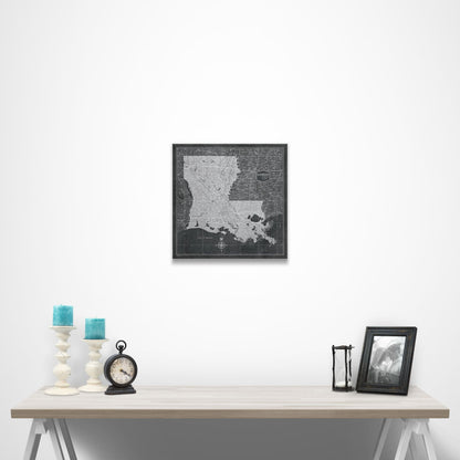 Louisiana Map Poster - Modern Slate CM Poster