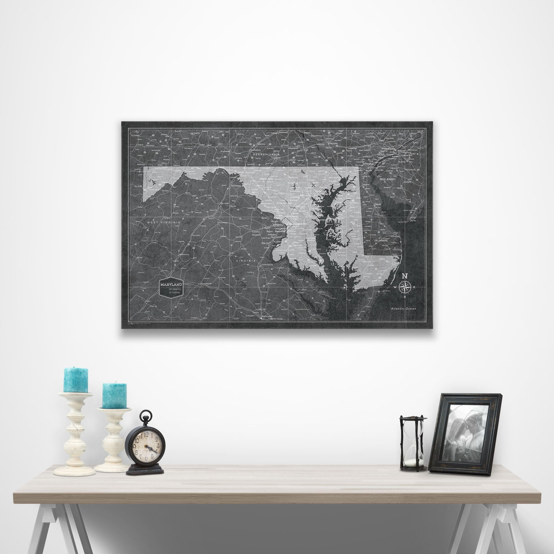 Maryland Map Poster - Modern Slate CM Poster