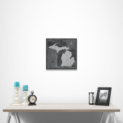 Michigan Map Poster - Modern Slate CM Poster