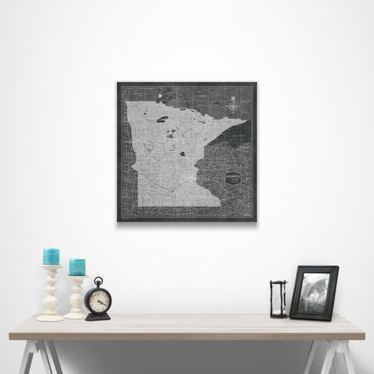 Minnesota Map Poster - Modern Slate CM Poster