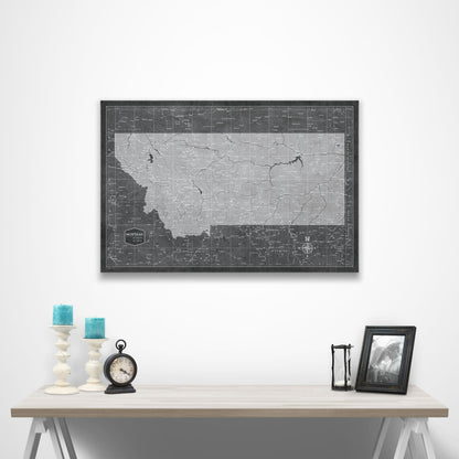 Montana Map Poster - Modern Slate CM Poster