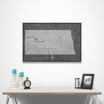 North Dakota Map Poster - Modern Slate CM Poster